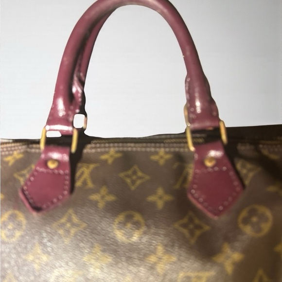 Louis Vuitton Speedy 35 – Vintage Monogram Refreshed Burgundy Leather - Picture 2 of 14